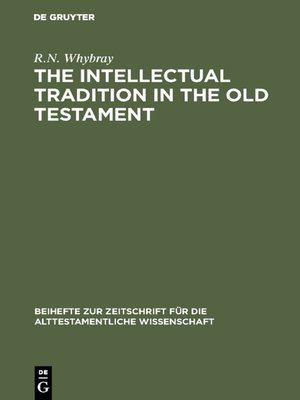 cover image of The Intellectual Tradition in the Old Testament